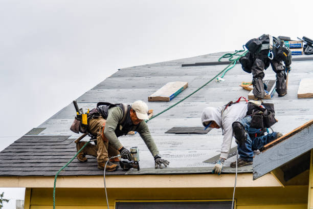 Professional Gutter Installation technician working in Neversink, NY